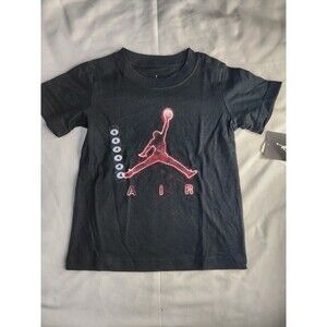 Jordan Air Boys Short Sleeve Logo Tshirt Size 4 Black Multicolor
